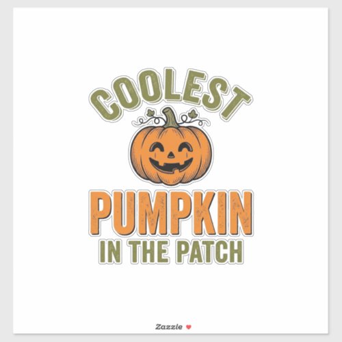 Coolest Pumpkin in the Patch Vintage Halloween Des Sticker