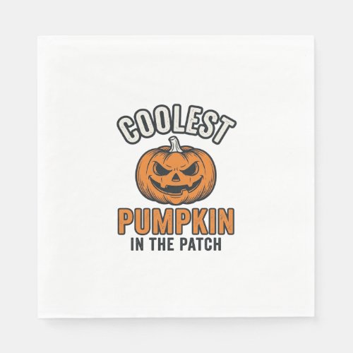 Coolest Pumpkin in the Patch Vintage Halloween Shi Napkins
