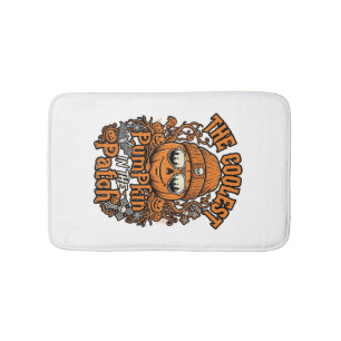 Coolest Pumpkin Patch Halloween Beanie Sunglasses Bath Mat