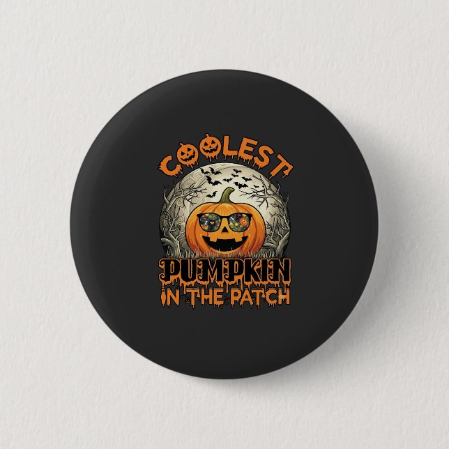 Coolest Pumpkin Patch Halloween Spooky Sunglasses_ Button (Front)