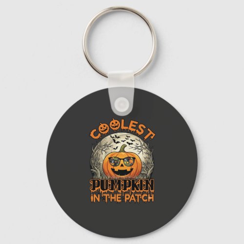 Coolest Pumpkin Patch Halloween Spooky Sunglasses_ Keychain