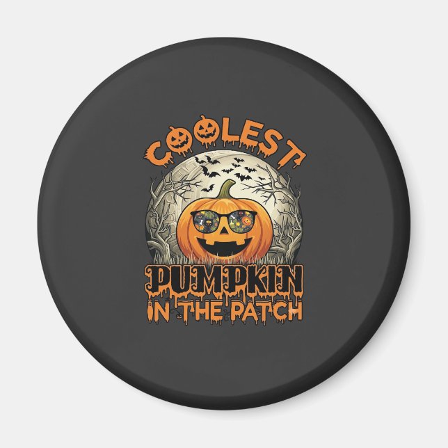 Coolest Pumpkin Patch Halloween Spooky Sunglasses_ Magnet (Front)