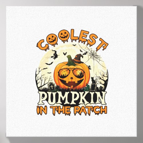 Coolest Pumpkin Patch Sunglasses Witch Hat Hallowe Canvas Photo Tile