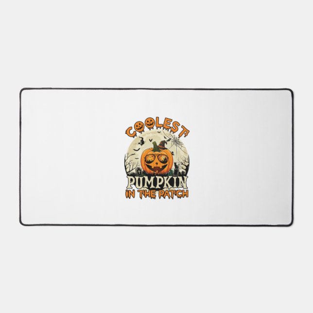 Coolest Pumpkin Patch Sunglasses Witch Hat Hallowe Desk Mat (Front)