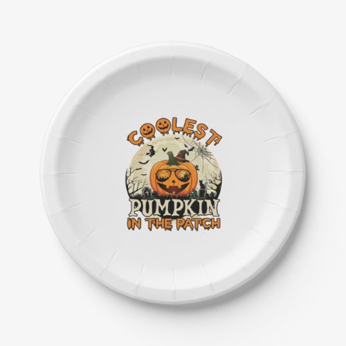 Coolest Pumpkin Patch Sunglasses Witch Hat Hallowe Paper Plates
