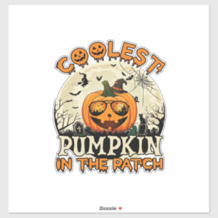 Coolest Pumpkin Patch Sunglasses Witch Hat Hallowe Sticker