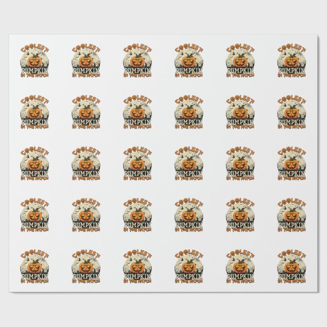 Coolest Pumpkin Patch Sunglasses Witch Hat Hallowe Wrapping Paper (Flat)