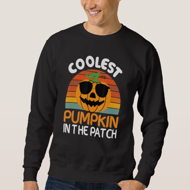 Coolest  Quote Pumpkin In The Patch Halloween Boys Sweatshirt (Front)