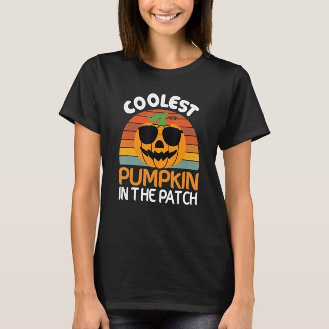 Coolest  Quote Pumpkin In The Patch Halloween Boys T-Shirt (Front)