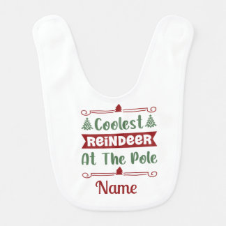 Coolest Reindeer Personalized Baby Bib
