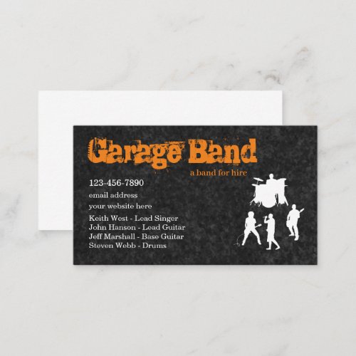 Coolest Rock Garage Band Musician Business Card