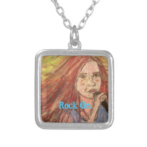 Coolest Rocker Girl Rock On Silver Plated Necklace