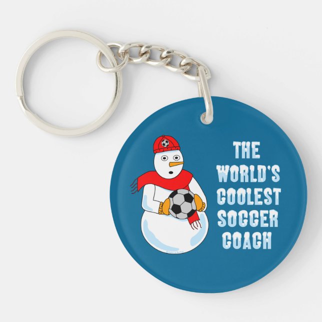 Coolest Soccer Coach  Keychain (Front)