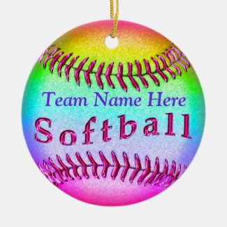 Coolest Softball Ornaments Personalized TEAM NAME