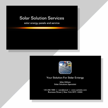 Coolest Solar Energy Systems Business Card Design by Luckyturtle at Zazzle