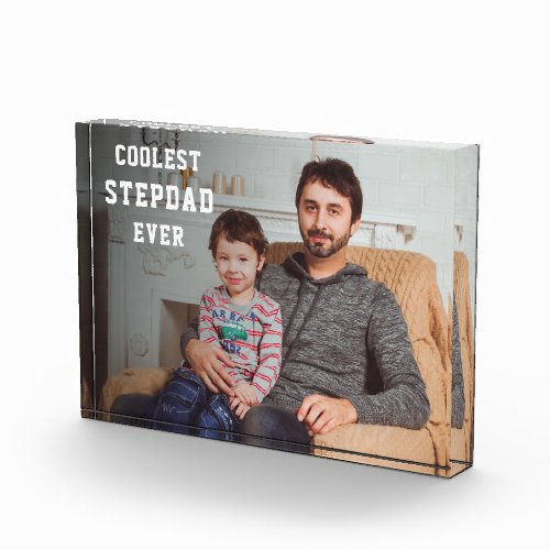 Coolest Stepdad Ever Personalized Photo Dad Acrylic Award