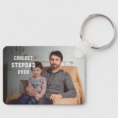 Coolest Stepdad Ever Personalized Photo Dad Keychain