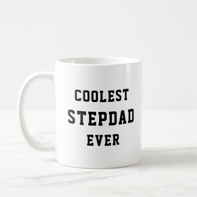 Coolest Stepdad Ever Typography Father's Day Gift  Coffee Mug (Left)