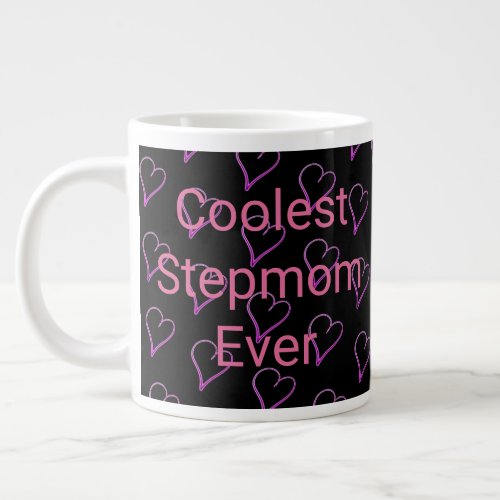 Coolest Stepmom Ever Cute Hearts Pattern Mug