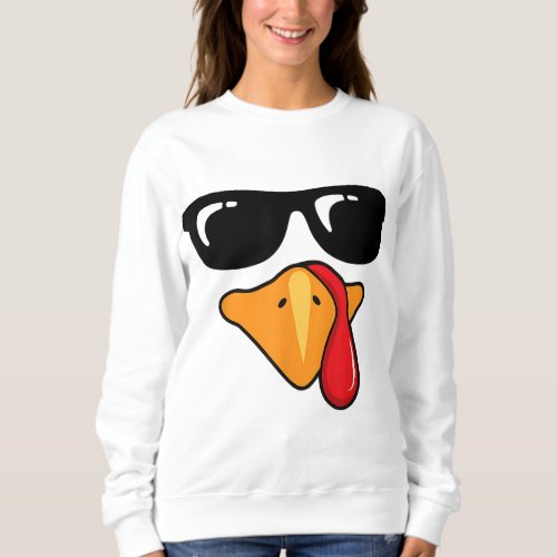 Coolest Turkey Face Funny Thanksgiving Day for Kid Sweatshirt