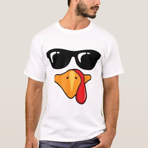 Coolest Turkey Face Funny Thanksgiving Day for Kid T_Shirt