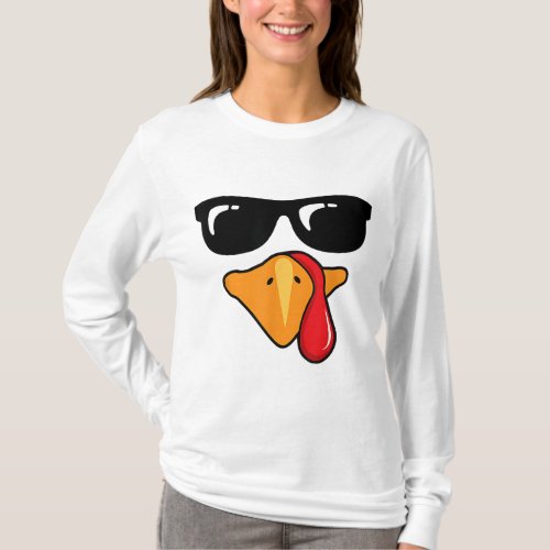 Coolest Turkey Face Funny Thanksgiving Day for Kid T_Shirt