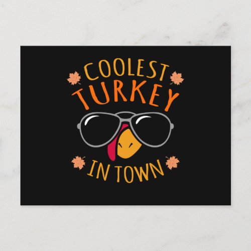 Coolest Turkey Funny Thanksgiving Family Men Women Postcard