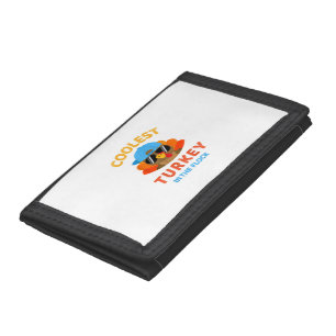 Coolest turkey in the flock for kids toddler thank tri-fold wallet