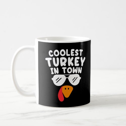 Coolest Turkey in Town Thanksgiving Kids Boys Cost Coffee Mug