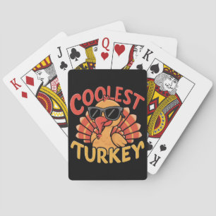 Coolest Turkey Kids Thanksgiving Poker Cards