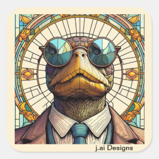 Coolest Turtle in the World Square Sticker