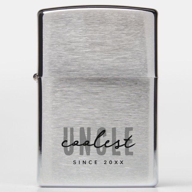 Coolest Uncle Modern Elegant Simple Father's Day Zippo Lighter (Front)