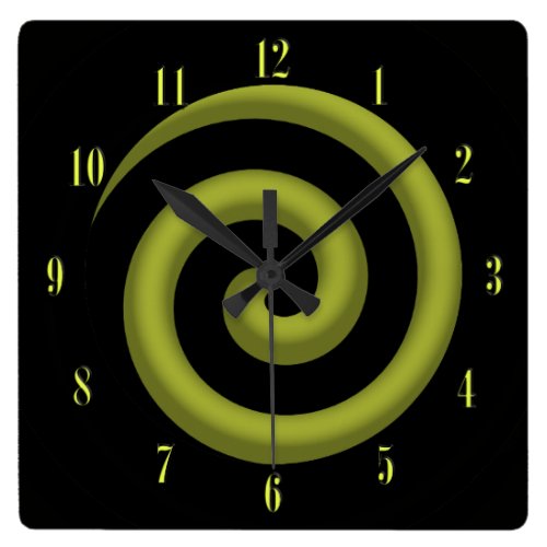 Coolest Yellow and Black Spiral Wall Clock