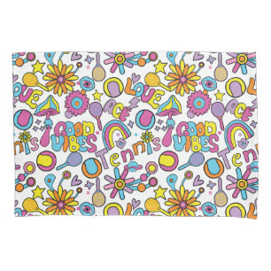 Cool🎾groovy pastel tennis  pillow case