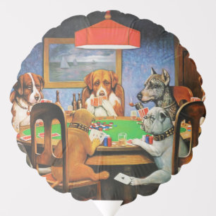 Coolidge Classic Vintage Dog Poker Game Art Balloon