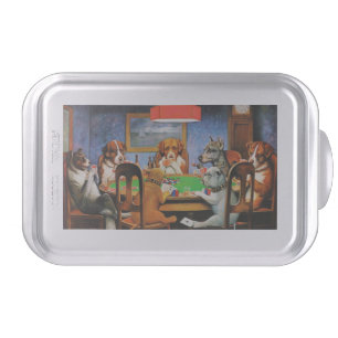 Coolidge Classic Vintage Dog Poker Game Art Cake Pan