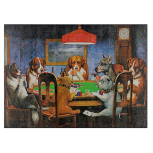 Coolidge Classic Vintage Dog Poker Game Art Cutting Board