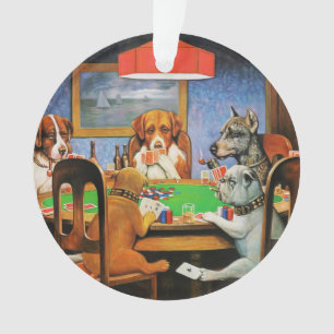 Coolidge Classic Vintage Dog Poker Game Art Ornament