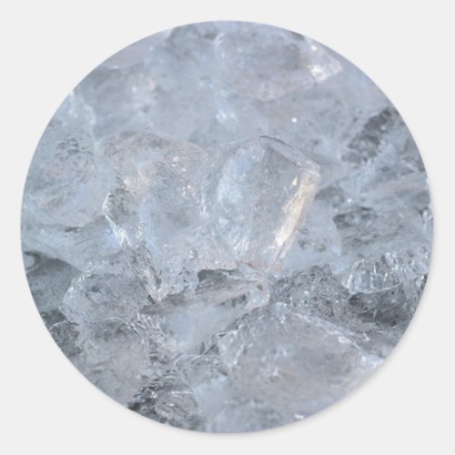 Cooling Ice Cube Texture Image Classic Round Sticker