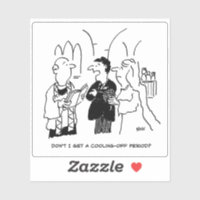 Cooling Off Period Wedding Cartoon. Sticker