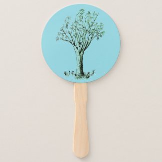 Cooling Tree Illustration on Hand Fan
