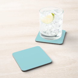 Cooling Waterspout Blue Solid Color Print, Pastel Beverage Coaster