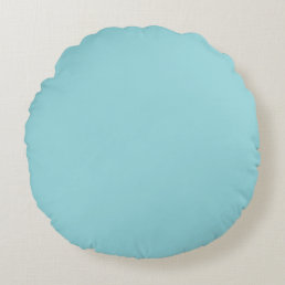 Cooling Waterspout Blue Solid Color Print, Pastel Round Pillow