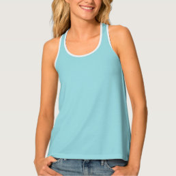 Cooling Waterspout Blue Solid Color Print, Pastel Tank Top