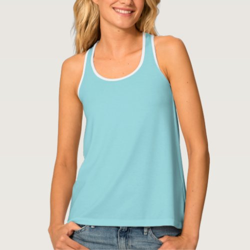 Cooling Waterspout Blue Solid Color Print Pastel Tank Top