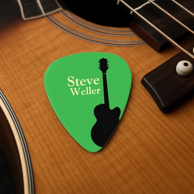 CoolPick | Guitarist Name Monogram Green Guitar Pick (Creator Uploaded)