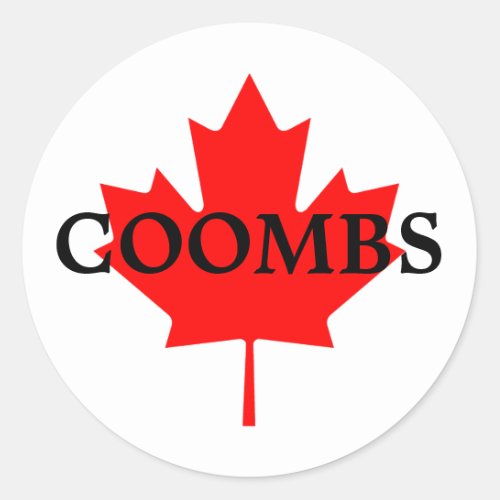 COOMBS CLASSIC ROUND STICKER