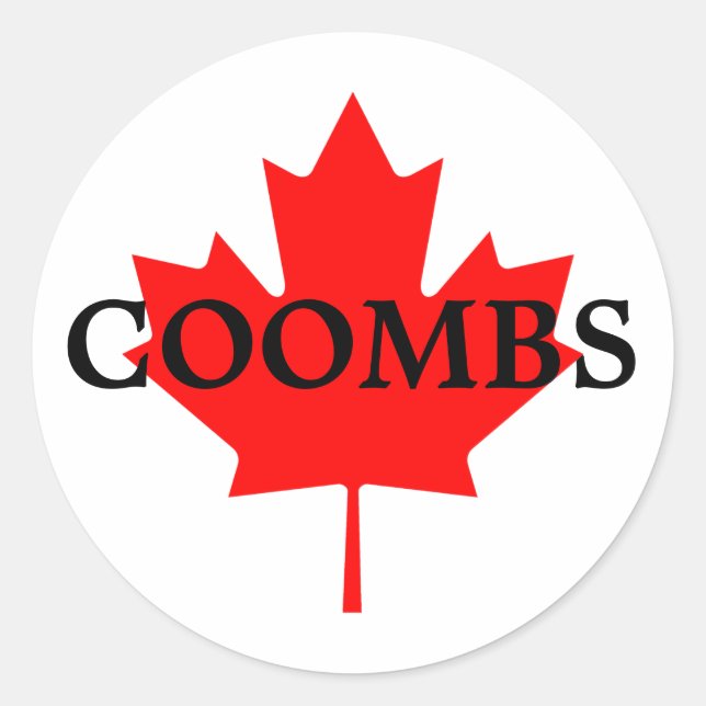 COOMBS CLASSIC ROUND STICKER (Front)