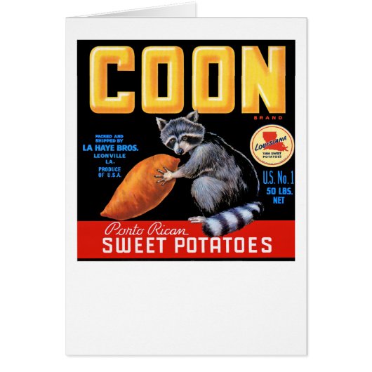 Coon Brand Sweet Potatoes Cards (Front)