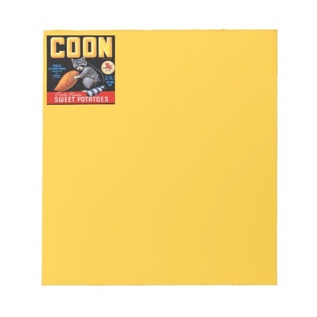Coon Brand Sweet Potatoes Notepad (Front)